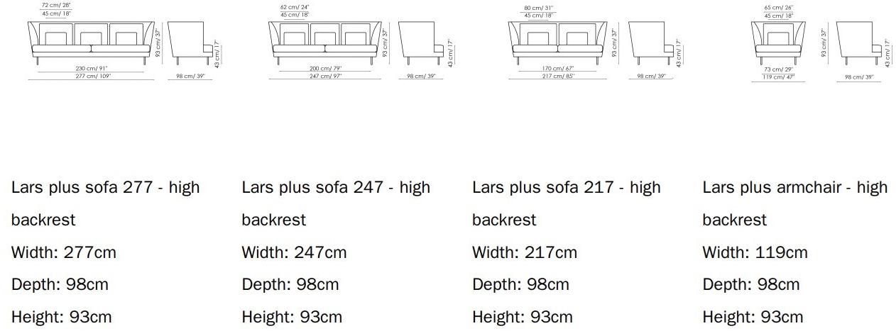 Bonaldo Мягкий диван со съемным чехлом из ткани Lars sun-id-1361072 - Вид №4