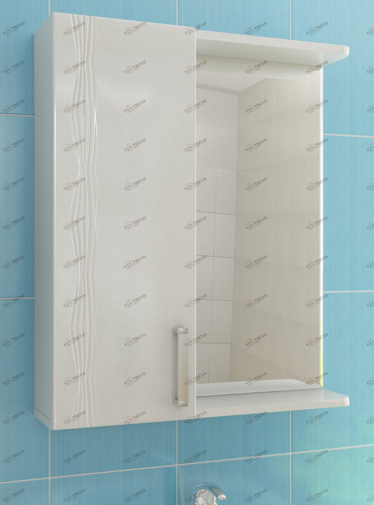 Зеркало Atlantic 1-600 левый, без электрики600⨉150⨉700 мм белый VIGO sun-id-665412