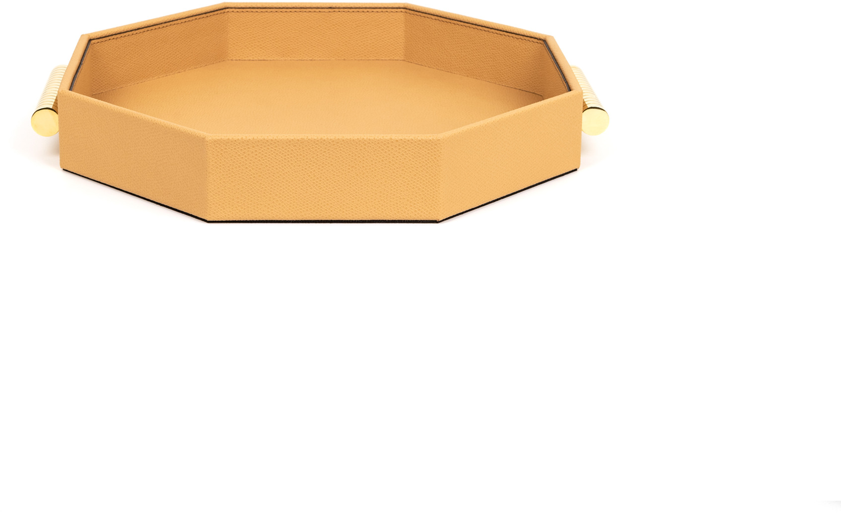 Восьмиугольный поднос Grace - 30X30 см/металл-хром/зернистая кожа_кремовый