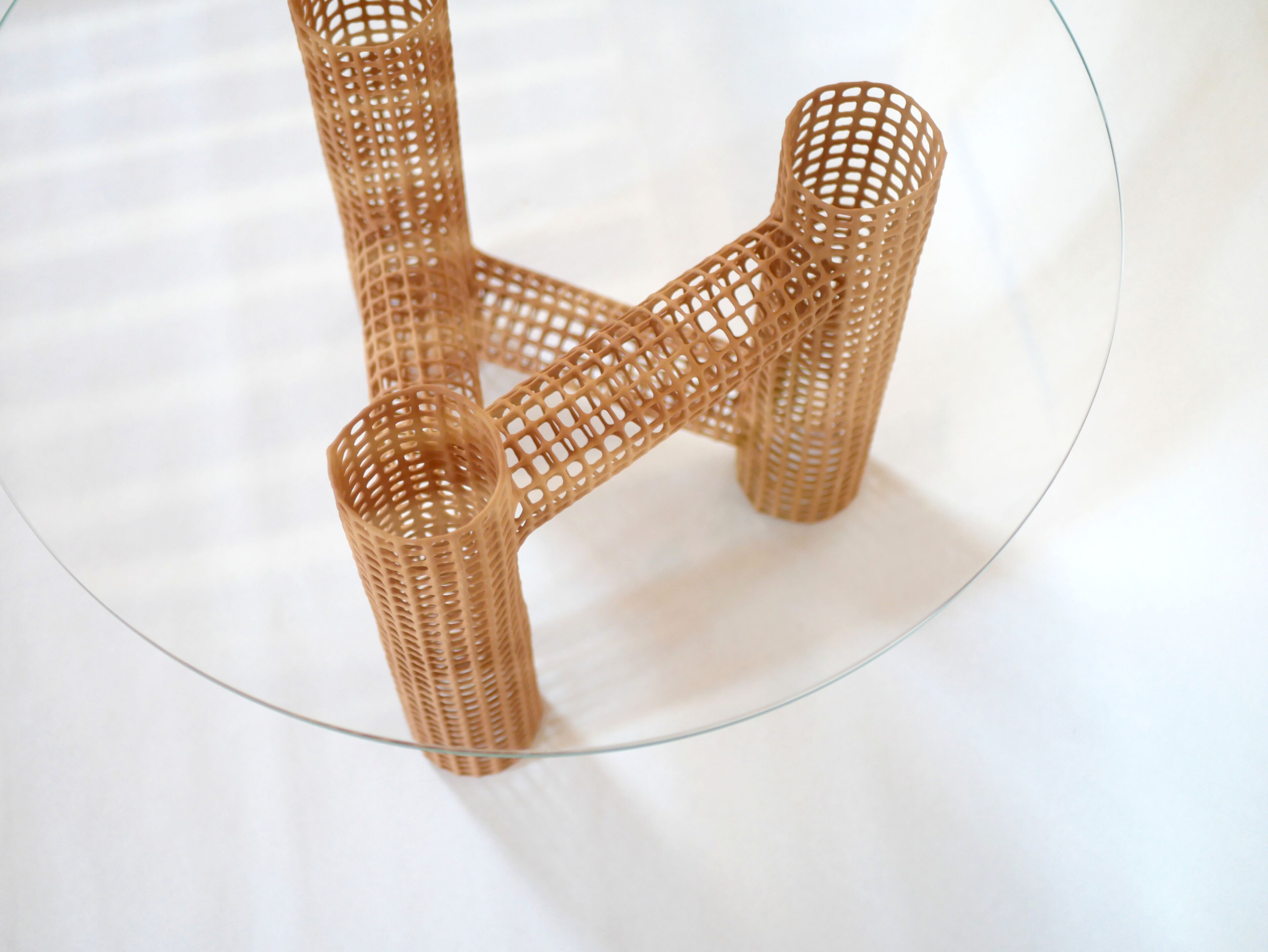 Низкий круглый стол из глины и стекла LO Contemporary Коралл ARCH-00095953 - Вид №1