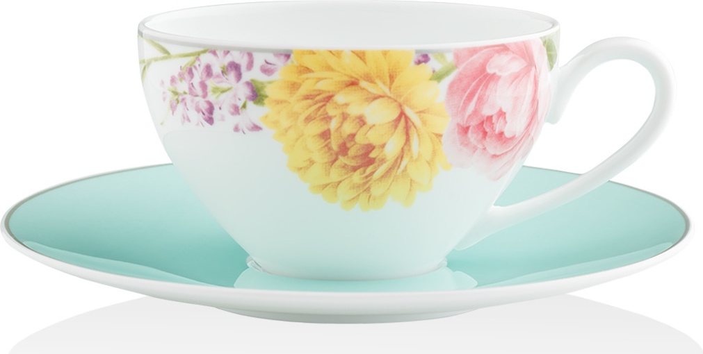 10638820 Noritake Чашка чайная с блюдцем Noritake "Пикник в саду" 250мл Фарфор 