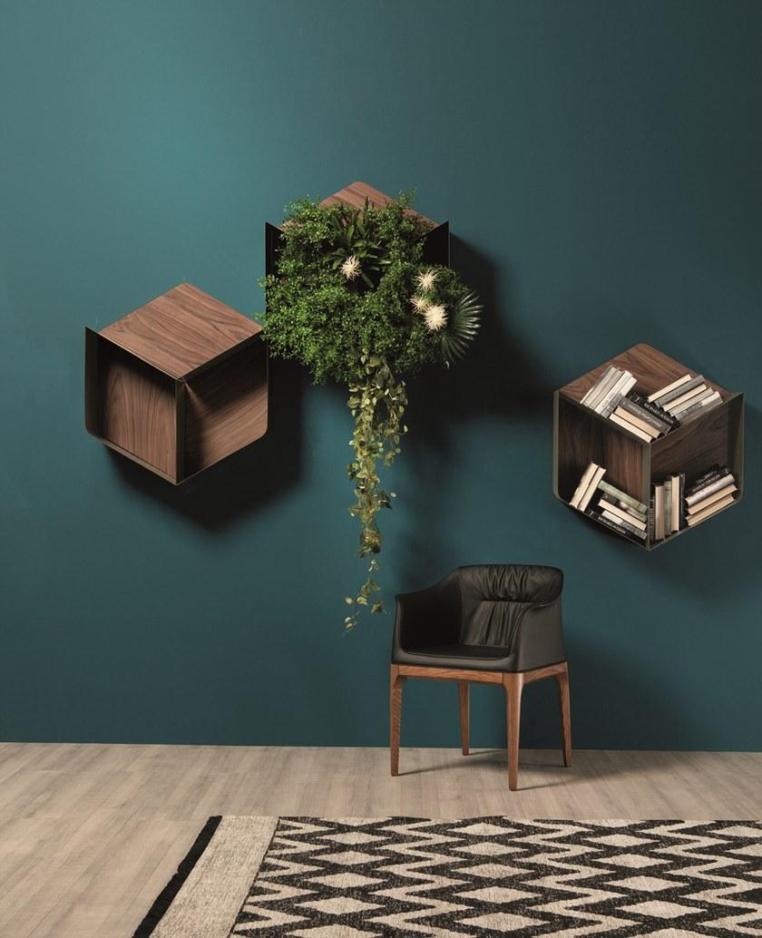 Tonin Casa Модульный подвесной книжный шкаф из ореха  T6476  - Вид №2