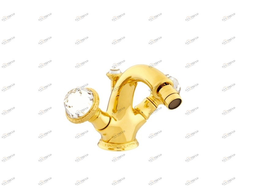 051225.E00.62 Смеситель для биде на одно отверстие с кристаллами сваровски Сатин никель Mestre Oman