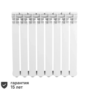 Радиатор Monlan Aluminium 500 алюминий 8 секций боковое подключение цвет белый