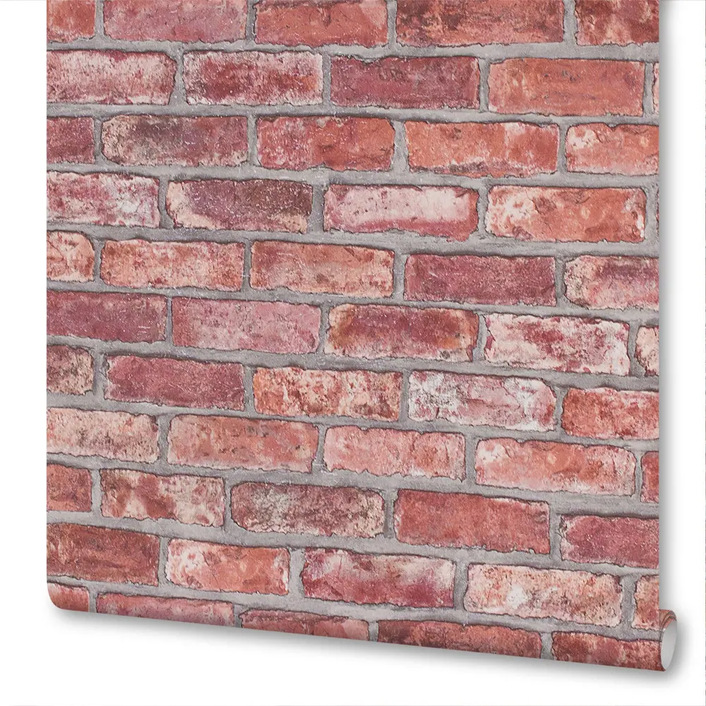 EURO DECOR Обои Лофт терракотовые - флизелиновые для стильного интерьера 18595305