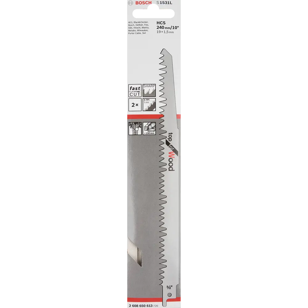 Пилка по дереву Bosch Top For Wood S 1531 L BOSCH PROFESSIONAL STLM-2162409 - Вид №3