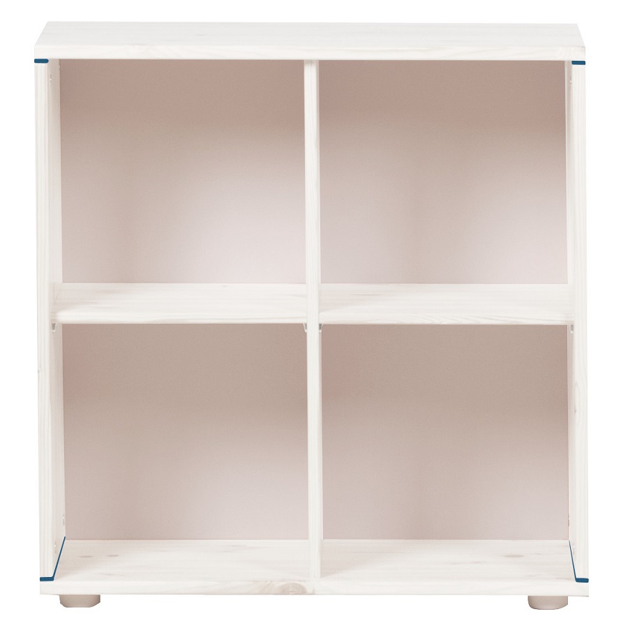 Стеллаж Flexa Classic storage с 4 полками, белый искусственно состаренный/голубой 812420146 - Вид №1