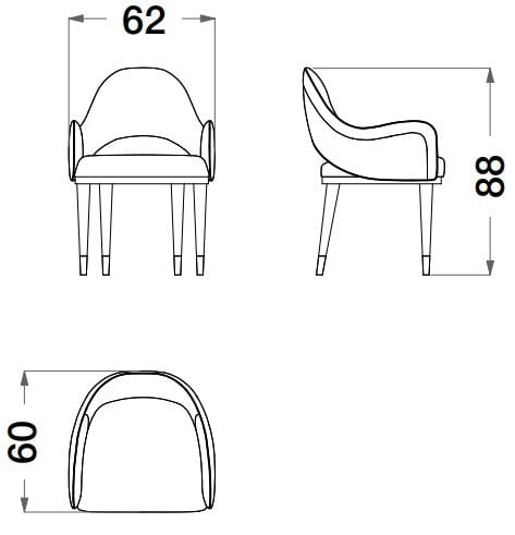 Кожаный и тканевый стул с подлокотниками CPRN HOMOOD Шестое чувство ARCH-00133455 - Вид №2