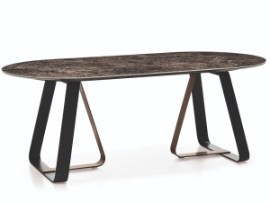 Овальный мраморный обеденный стол