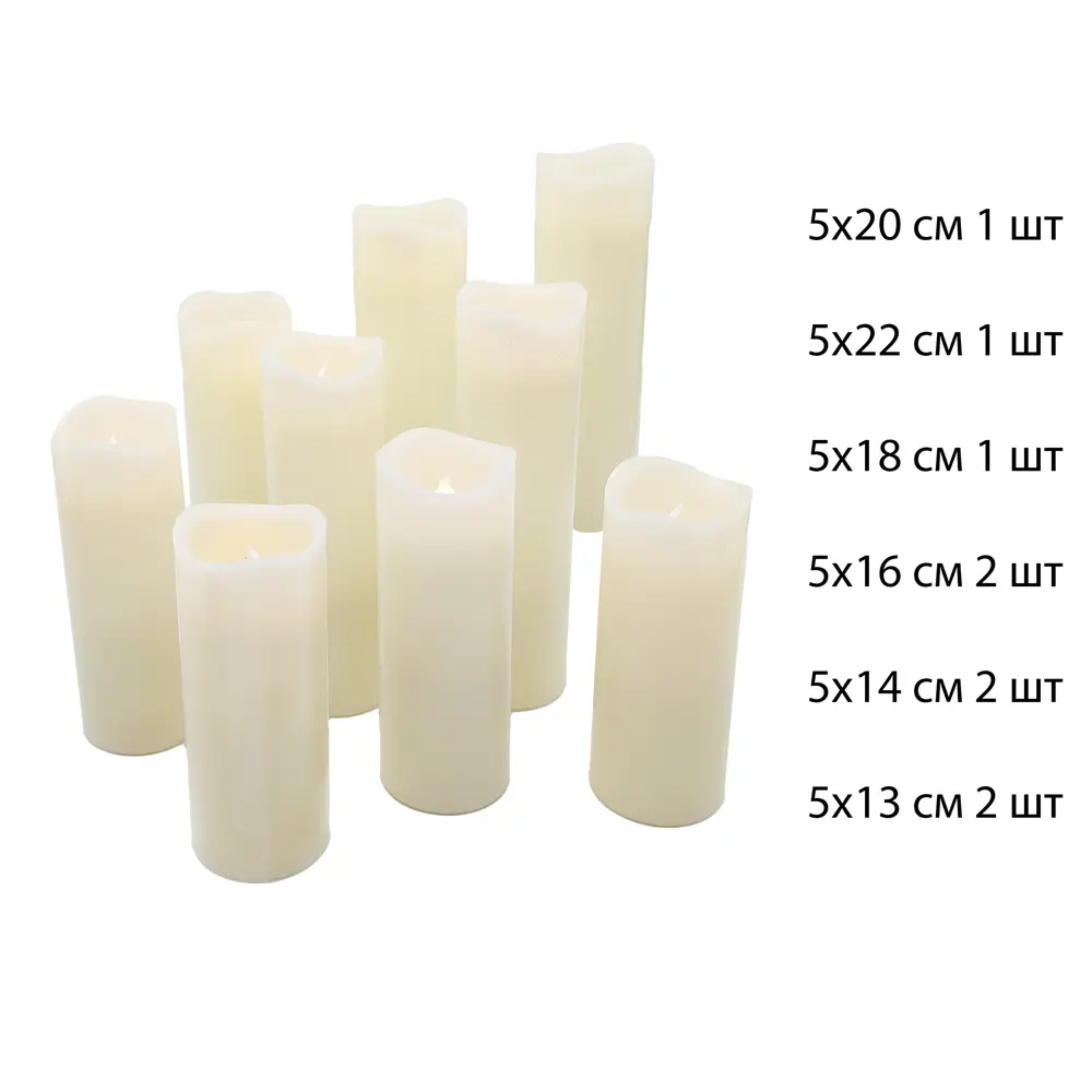 89378386 Набор свечей для дома 9 светодиодов 10 см белый 9 шт. STLM-1347063 Santreyd  - Вид №8