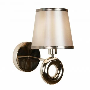 Бра с абажуром коричневое Brooklyn W2401-1 ILAMP BROOKLYN 00-3949140 Коричневый;никель