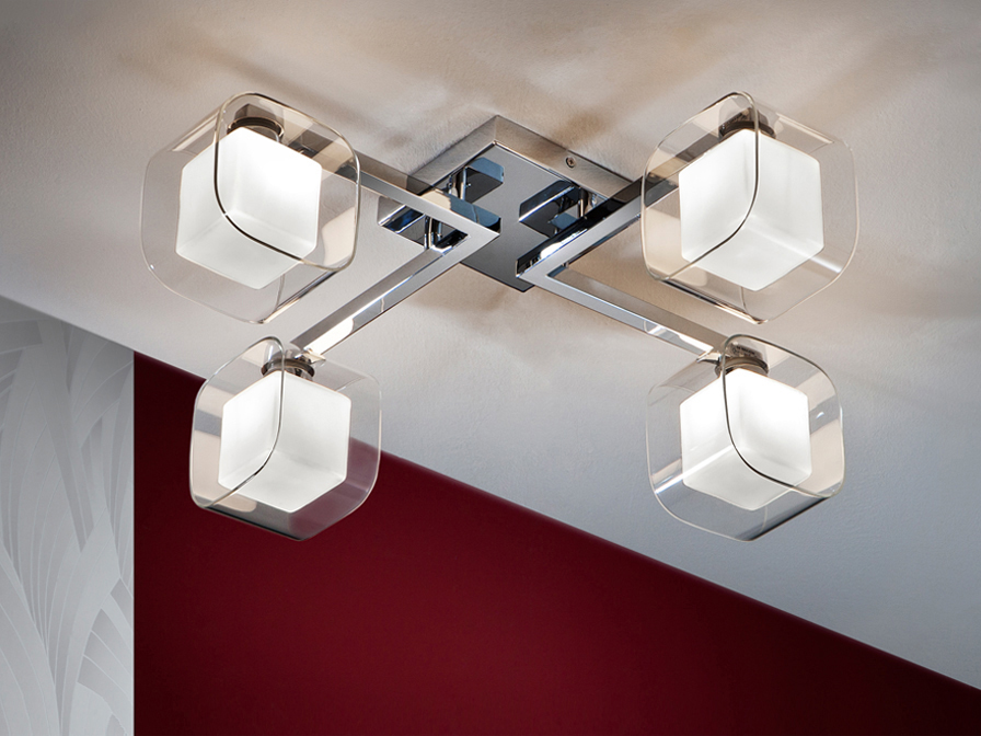 Потолочный светильник Cube от Schuller 183320 SCHULLER ДИЗАЙНЕРСКИЕ 244344 Белый;серебро  - Вид №1