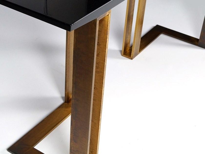 Paolo Castelli Лакированная прямоугольная консоль из мдф и металла Black and gold sun-id-1433253 - Вид №2