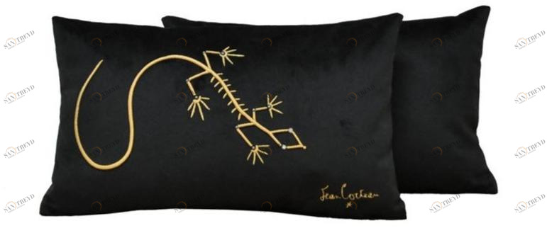 Roche Bobois Вышитая бархатная подушка Jean cocteau sun-id-1360680