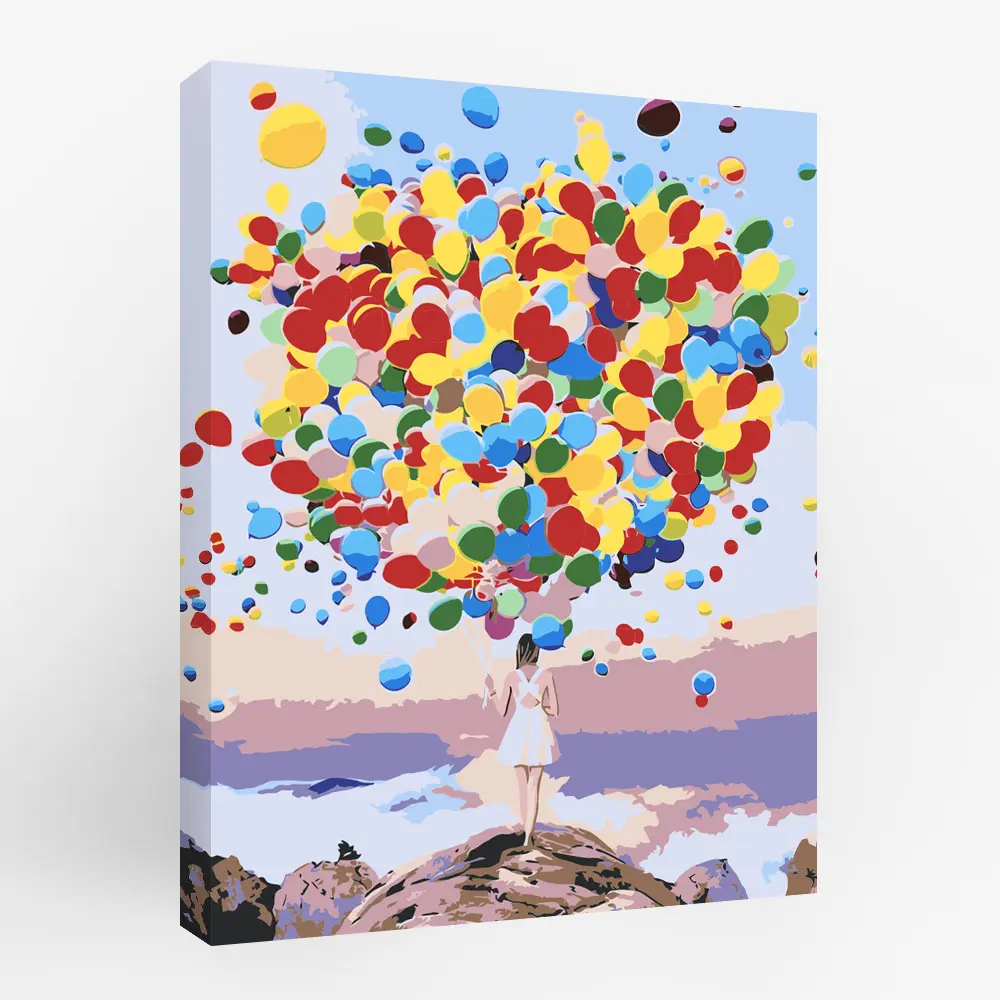 Картина по номерам Девушка с шарами 40х50 см FBRUSH STLM-2120559 - Вид №1