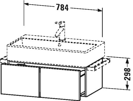 VA612707575 Тумбочка подвесная Vero Air #VA6127 784 x 431 мм Лен, декор Duravit - Вид №1