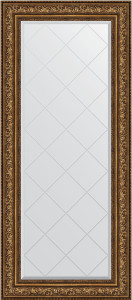 BY 4169 Зеркало с гравировкой в багетной раме - виньетка состаренная бронза 109 mm EVOFORM Exclusive-G