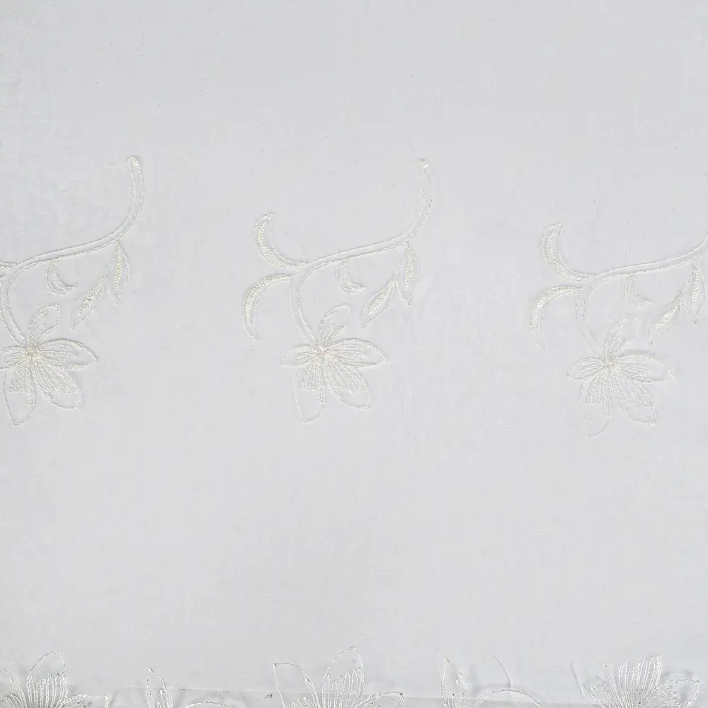 Тюль 1 п/м «Цветы» вышивка 280 см цвет молочный GARDEN STLM-2184431 - Вид №1
