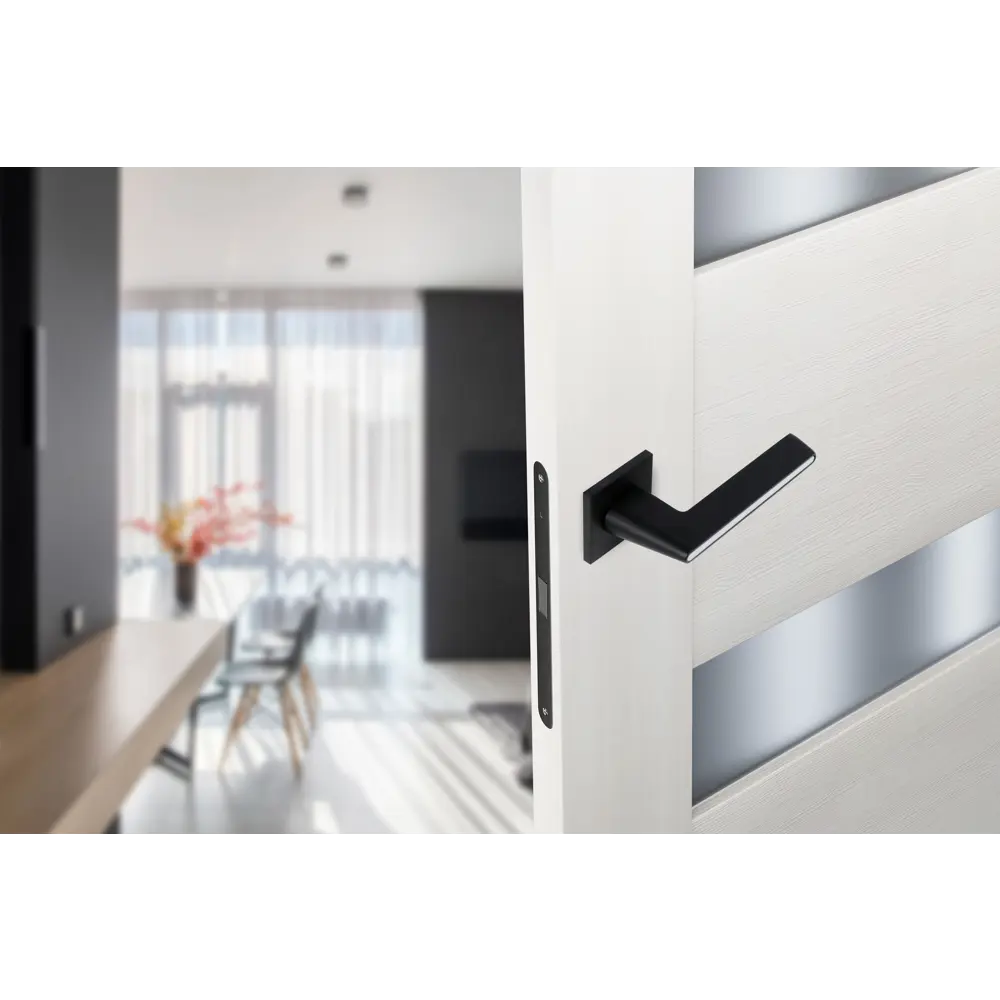 Дверные ручки EDSON EDS-130B-Q2 на розетке, черные 85170365 STLM-0059383 - Вид №4