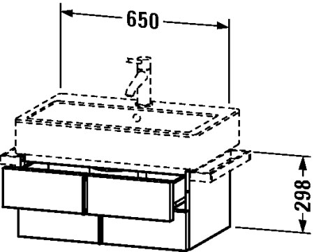 VE620504747 Vero Тумбочка подвесная Каменно-синий глянцевый лак Duravit - Вид №1