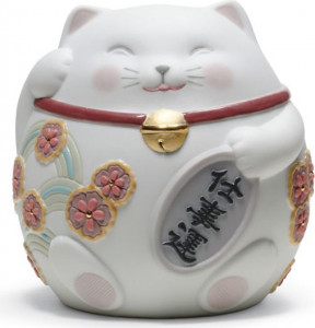 10672550 LLADRO Фигурка Lladro Манеки Неко 9x10см, фарфор, белый Фарфор