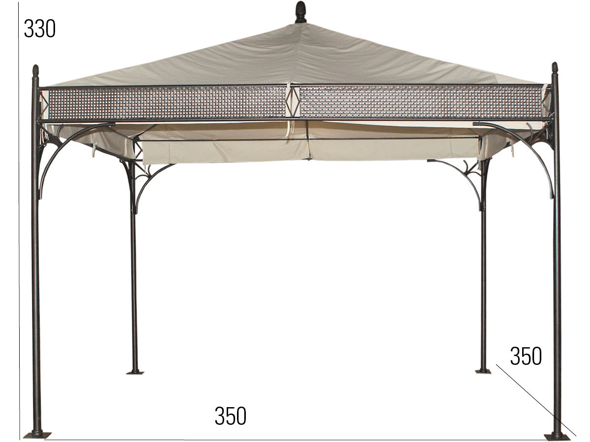 98.00.0884 Набор Pavillon Romeo Elegance 1 - 5 шт. вкл. 1x Pavilion Romeo Elegance, 4 комплекта штор (1 комплект закрывает одну сторону) Mbm - Вид №1