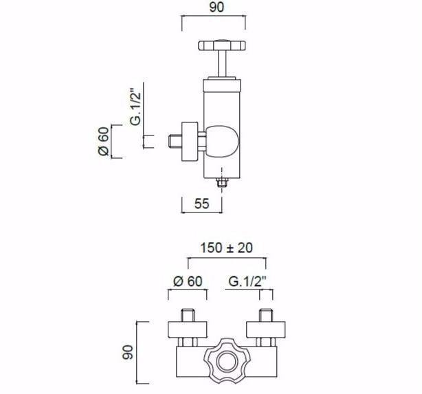 Rubinetteria Giulini Смеситель для душа на 2 отверстия Giò crystal - giò F3508/s - Вид №1