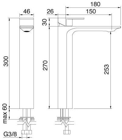 Rubinetterie Treemme Смеситель для умывальника, однорычажный Ran 2218 - Вид №1
