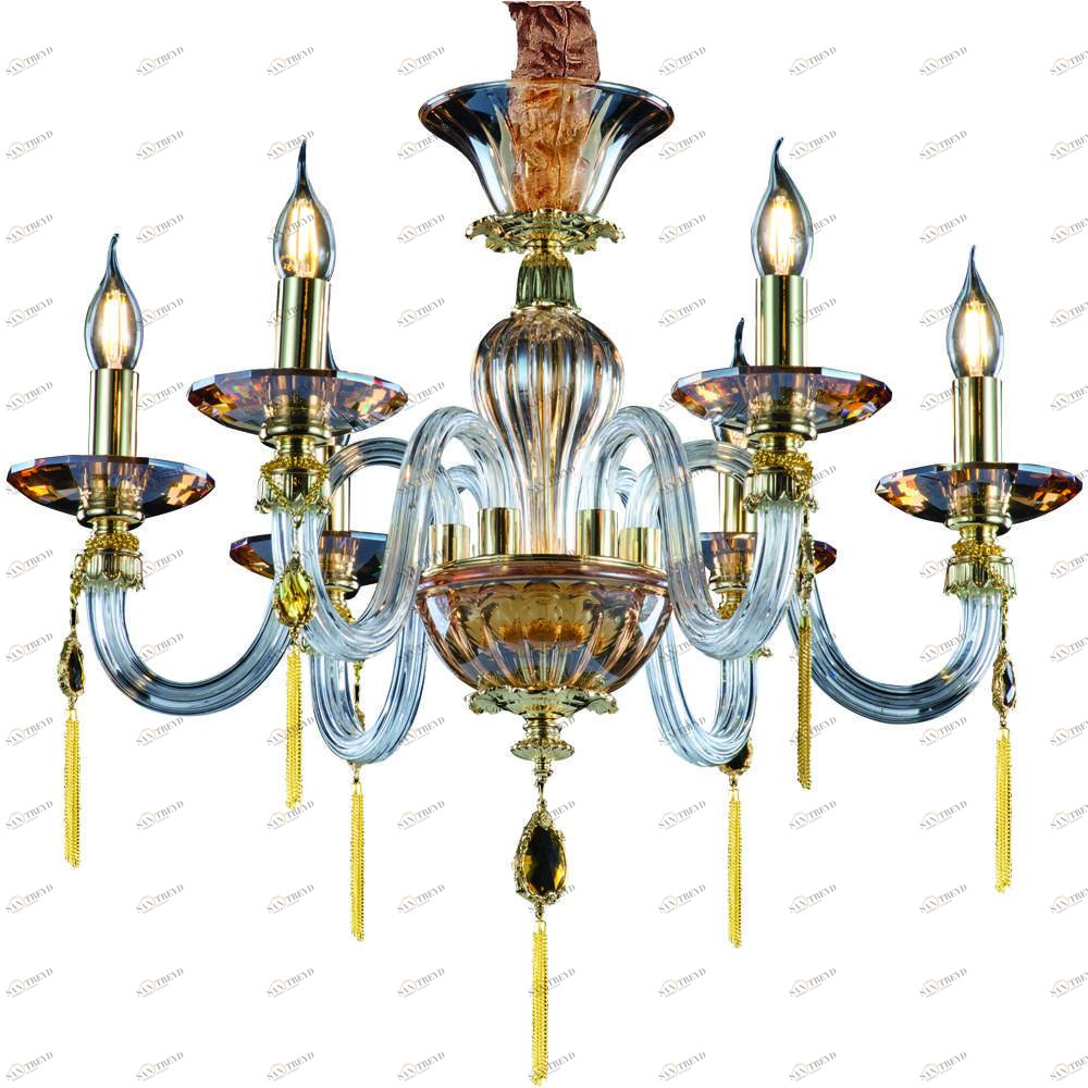Подвесная люстра Divinare Mona 5126/07 LM-6 DIVINARE ДИЗАЙНЕРСКИЕ, MONA AMBER 074978 Коричневый 