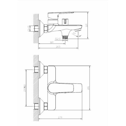 Orange Sofi 2.0 M46-100cr однозахватный смеситель для ванны/душа с керамическим дивертором без душевых аксессуаров Белый sun-id-1516923 - Вид №1