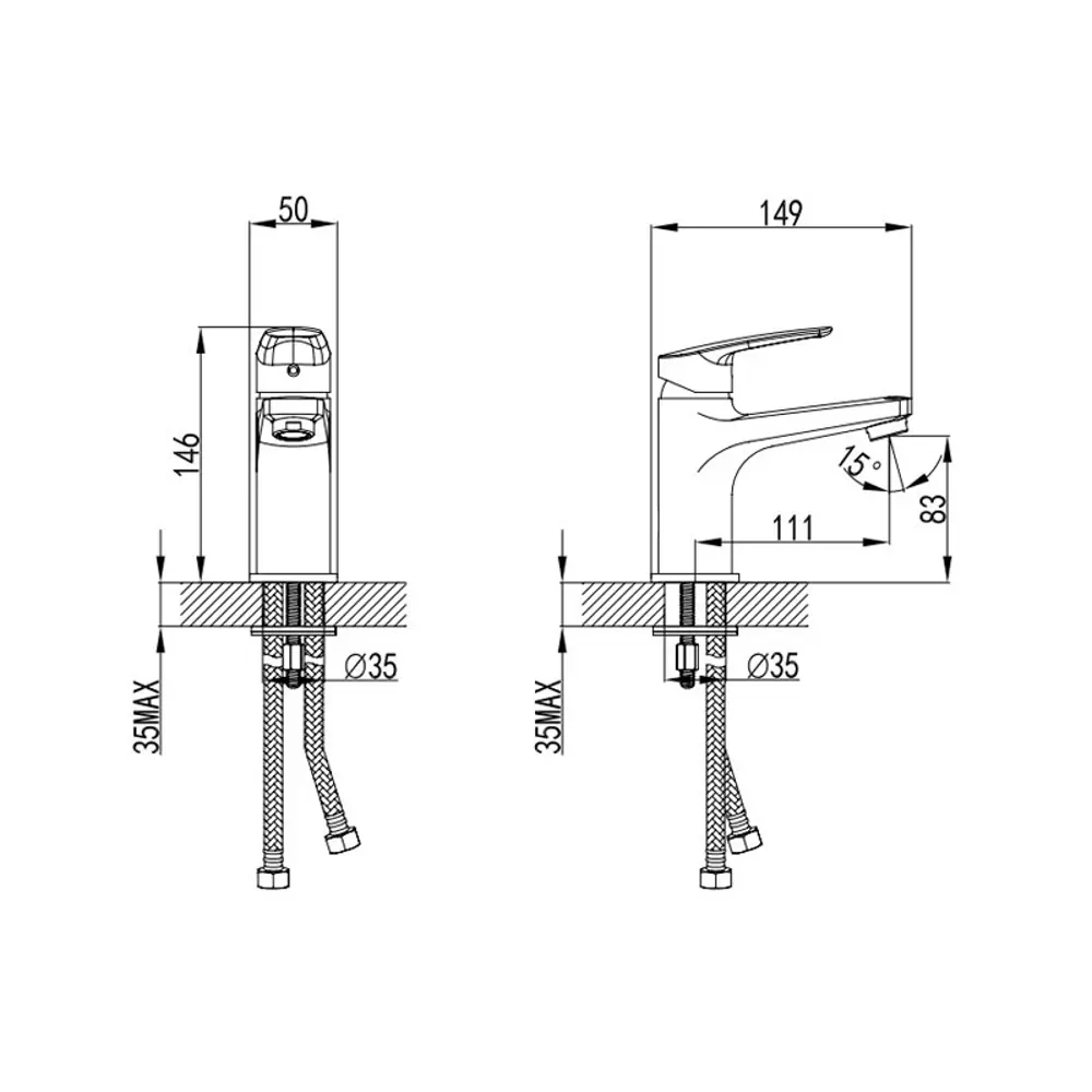 Смеситель для раковины Milardo Niagara NIASB00M01-L однорычажный цвет хром STLM-2192257 - Вид №5