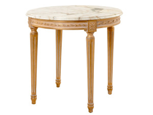 Круглый мраморный журнальный столик Calacatta Oro