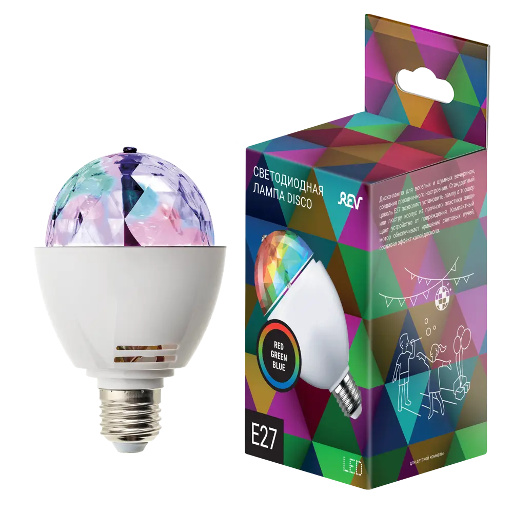 Лампа светодиодная Disco E27 230 В 3 Вт 240 лм, регулируемый цвет света RGB 83823861 STLM-2157800 Santreyd  - Вид №8
