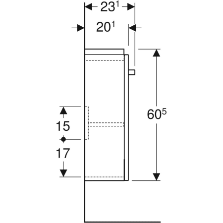 862040000 Шкафчик для раковины Geberit Renova Compact, с одной дверью, с укороченным вылетом Geberit  - Вид №14
