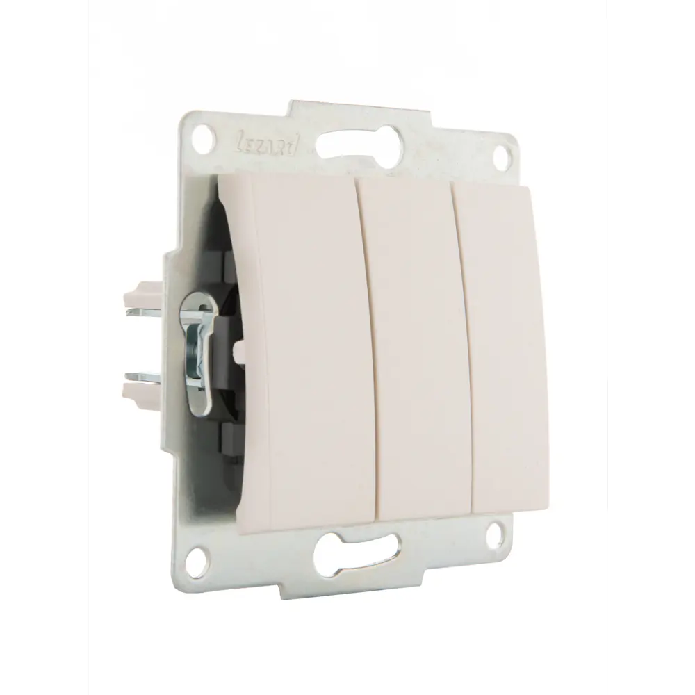 Выключатель Lezard Karina 3 клавиши цвет жемчужный белый перламутровый STLM-2183145 - Вид №1