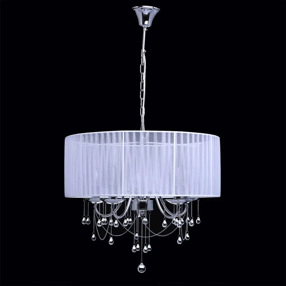 Люстра Нора 5xE14x60 Вт, металл/текстиль, цвет хром/белый MW-Light STLM-2124831 - Вид №3