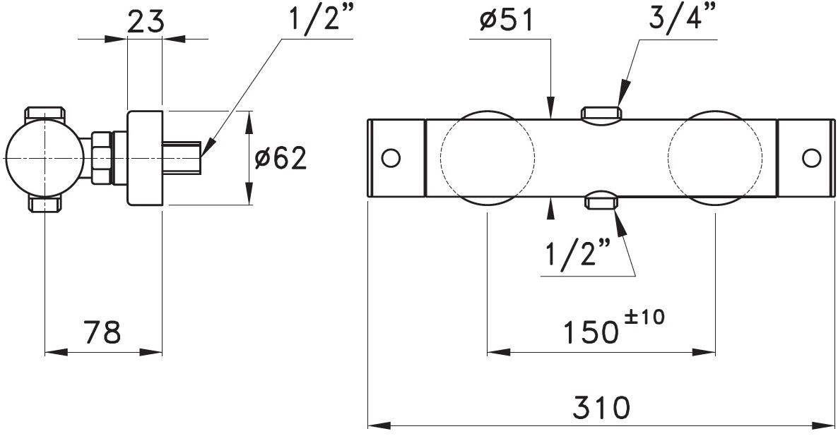RUBINETTERIE STELLA Смеситель для душа с одной ручкой Lucilla sun-id-1345918 - Вид №3