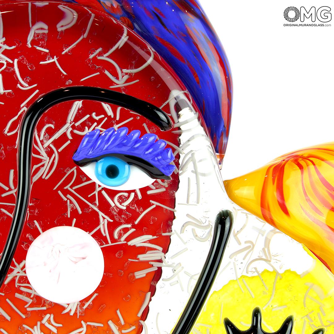 4716 ORIGINALMURANOGLASS Скульптура Голова Женщины - Pop Art - Original Murano Glass OMG 31 см  - Вид №1