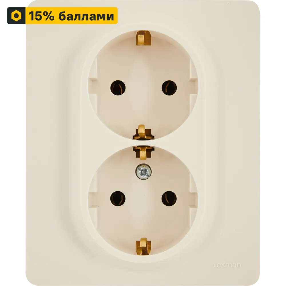 LEXMAN LILIAN — двойная розетка скрытого монтажа в цвете слоновая кости 86761369 STLM-0071334