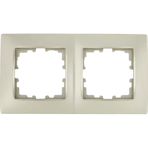 Рамка для розеток и выключателей Lexman Виктория сферическая 2 поста цвет шампань матовый