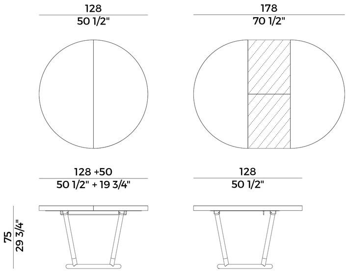 Potocco Раздвижной круглый деревянный стол Pipe 885/tc - Вид №4