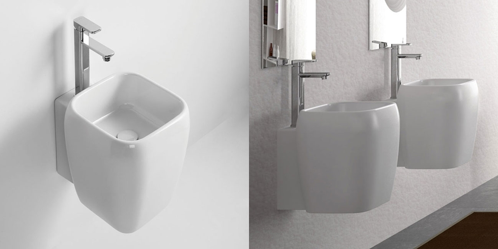 SHLASR Подвесная раковина настенная овальная Ceramica Cielo  белая  - Вид №2