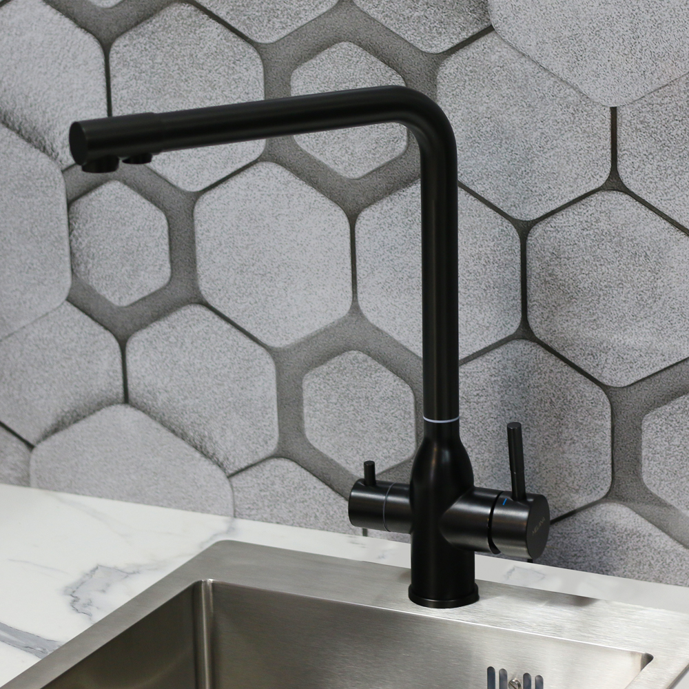 Смеситель д/кухни MELANA -610304PVD-B Stello,графит,нерж.сталь,с переключателем на фильтр,однорыч 610304PVD-B графит