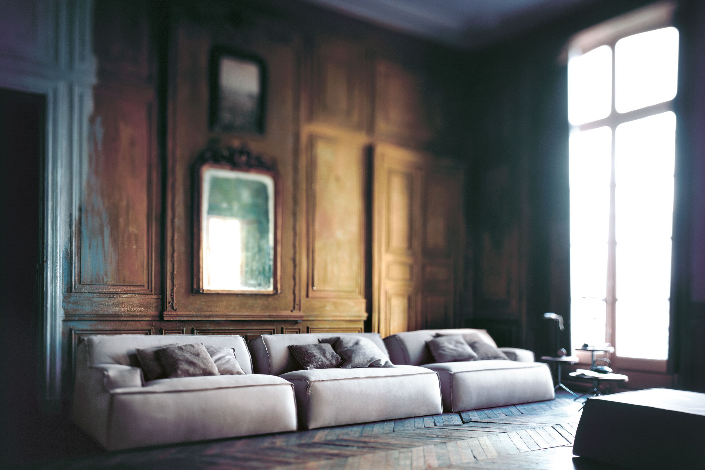 Кожаный модульный диван Baxter Дамаск ARCH-00020779 - Вид №1