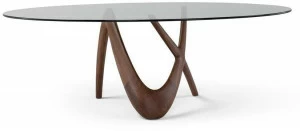 AMURA Овальный стол из дерева и стекла Nx