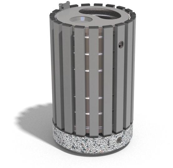 ENCHO ENCHEV - ETE Урна для мусора из металла и бетона с крышкой  69  - Вид №3