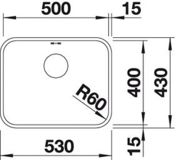 518205 Кухонная мойка Blanco Supra 500-U c корзинчатым вентилем  Blanco Supra - Вид №4