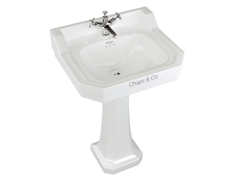 Прямоугольный умывальник из стекла на колонне Burlington Bespoke ARCH-00097686 - Вид №1