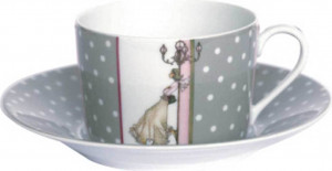 10562003 Haviland Набор из 2 чайных чашек с блюдцами 200мл "Мадемуазель развлекается" Фарфор