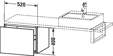 LC582201212 Шкафчик для компактной консоли L-Cube #LC5822 520 x 477 мм Дуб брашированный, натуральный шпон Duravit - Вид №1
